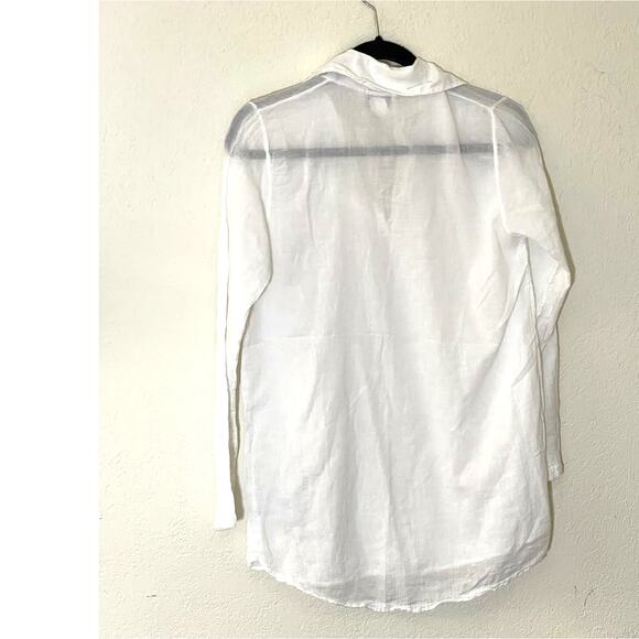 Soft Surrounding Cotton White Lightweight Sheer Tunic Top~Made in Italy SIZE PXS - Picture 2 of 7